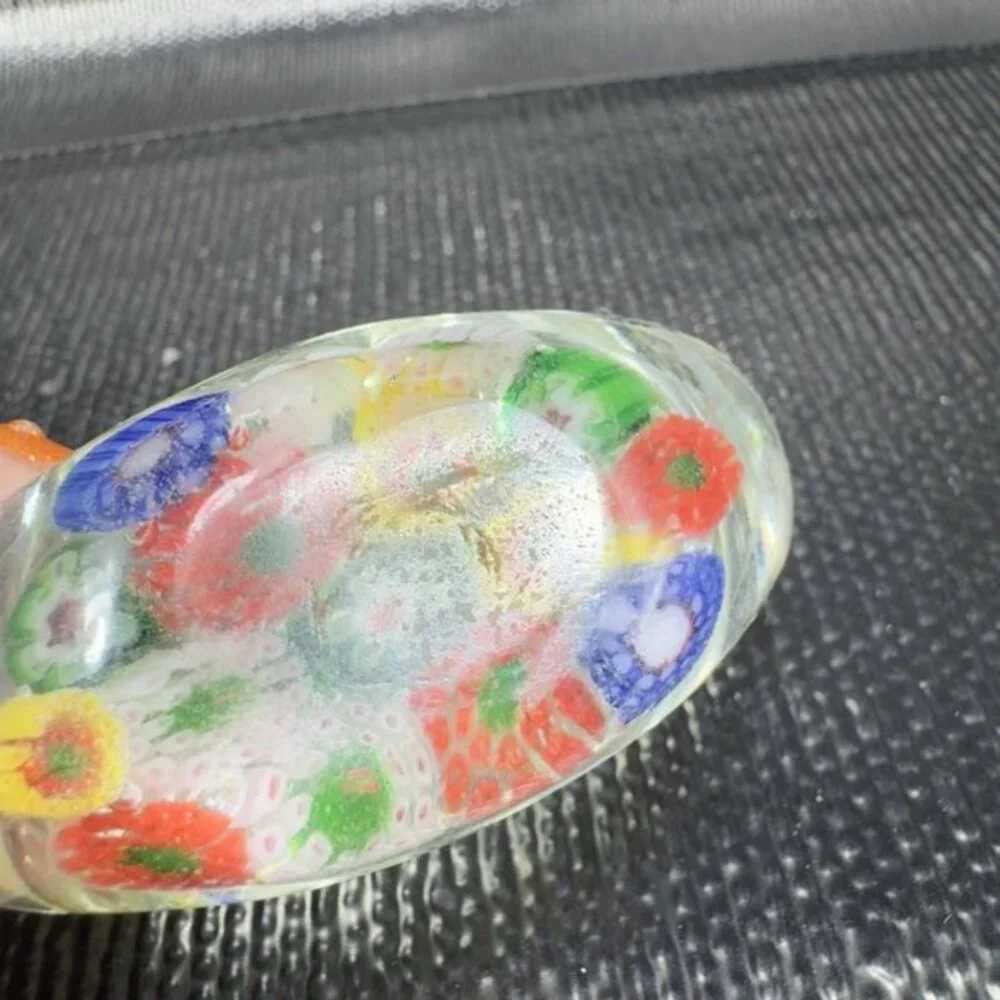 Vintage Chinese Art‎ Glass Holder Brush Pen Holder Millefiori Glass Figurine VTG
